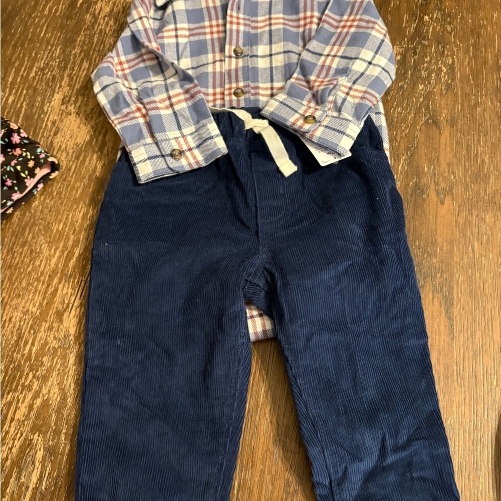 Carter's Navy Corduroy Pull-On Pants with Drawstring
